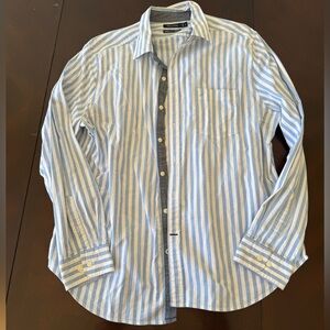 Nautica Blue and White Striped Men's Shirt